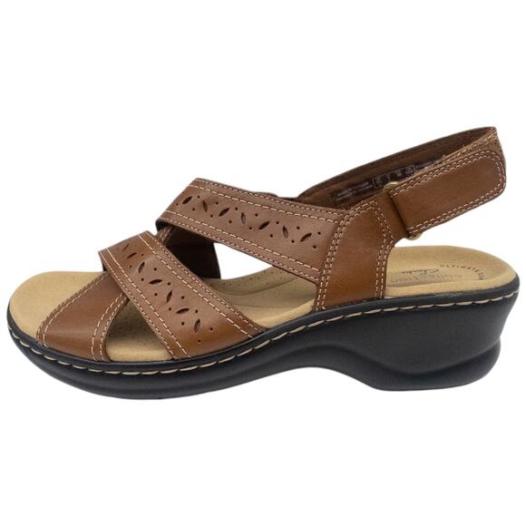 Clarks Lexi Pearl Women's Slingback Wedge Sandals Brown Women's 9 - Picture 1 of 6